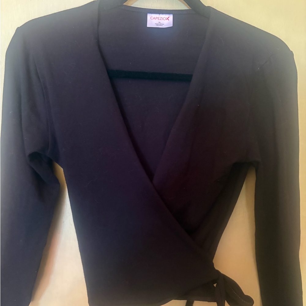Capezio Black Wrap Ballet Top